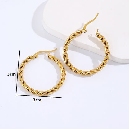 Twist Hoop Earrings – 18K Gold-Plated Stainless Steel