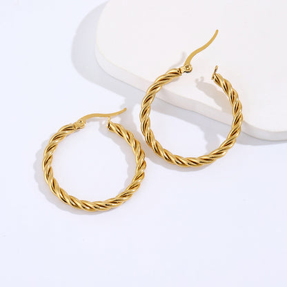 Twist Hoop Earrings – 18K Gold-Plated Stainless Steel