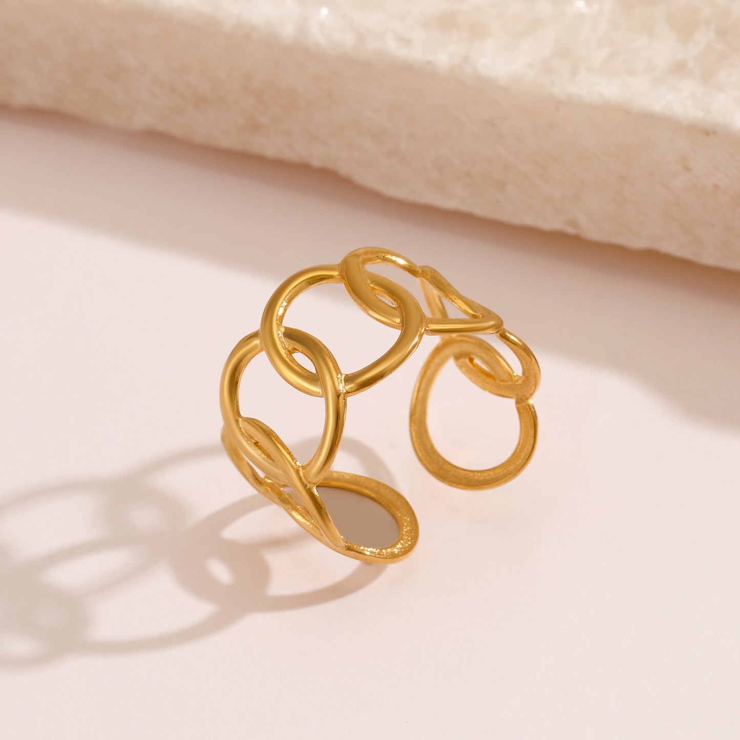 Venn Ring - 18K Gold-Plated Stainless Steel