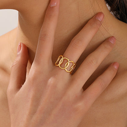 Venn Ring - 18K Gold-Plated Stainless Steel