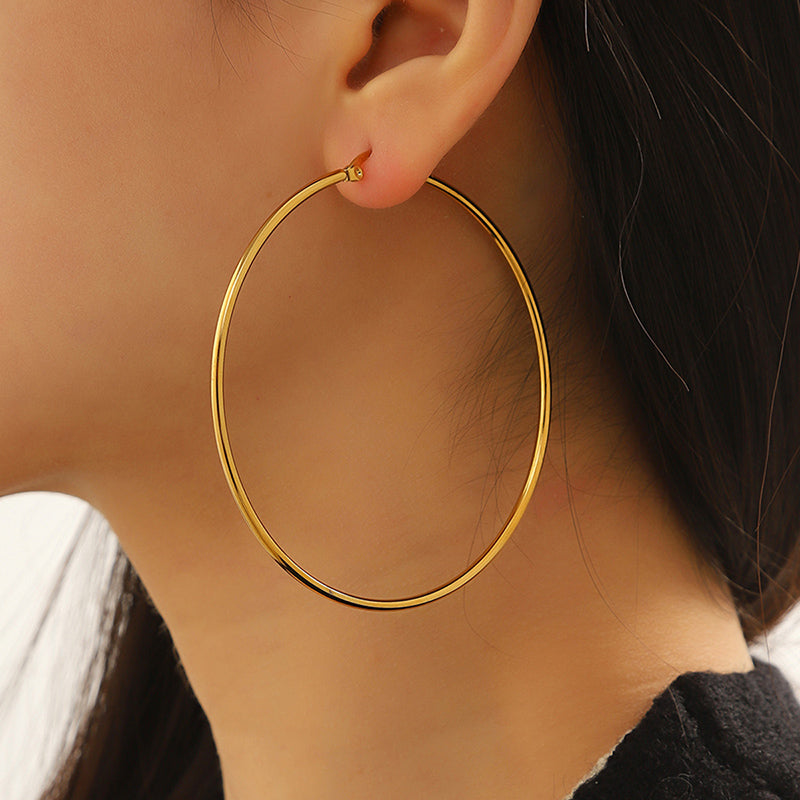 Vivian Hoops Earrings - 18K Gold-Plated Stainless Steel