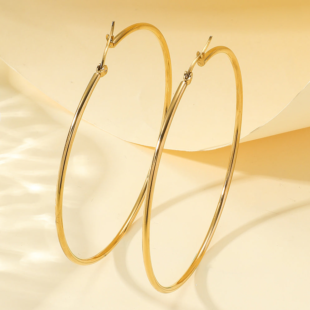 Vivian Hoops Earrings - 18K Gold-Plated Stainless Steel