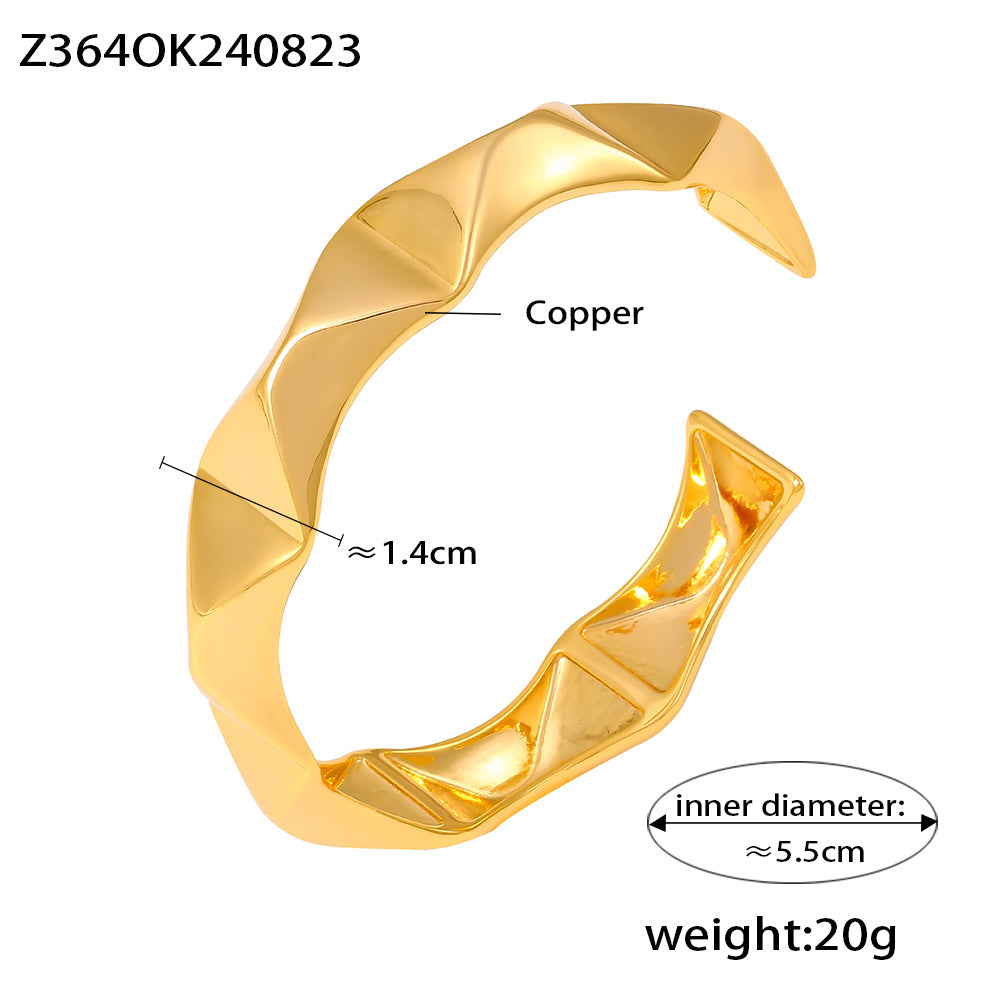Women 18K Gold-Plated Chunky Copper Kada