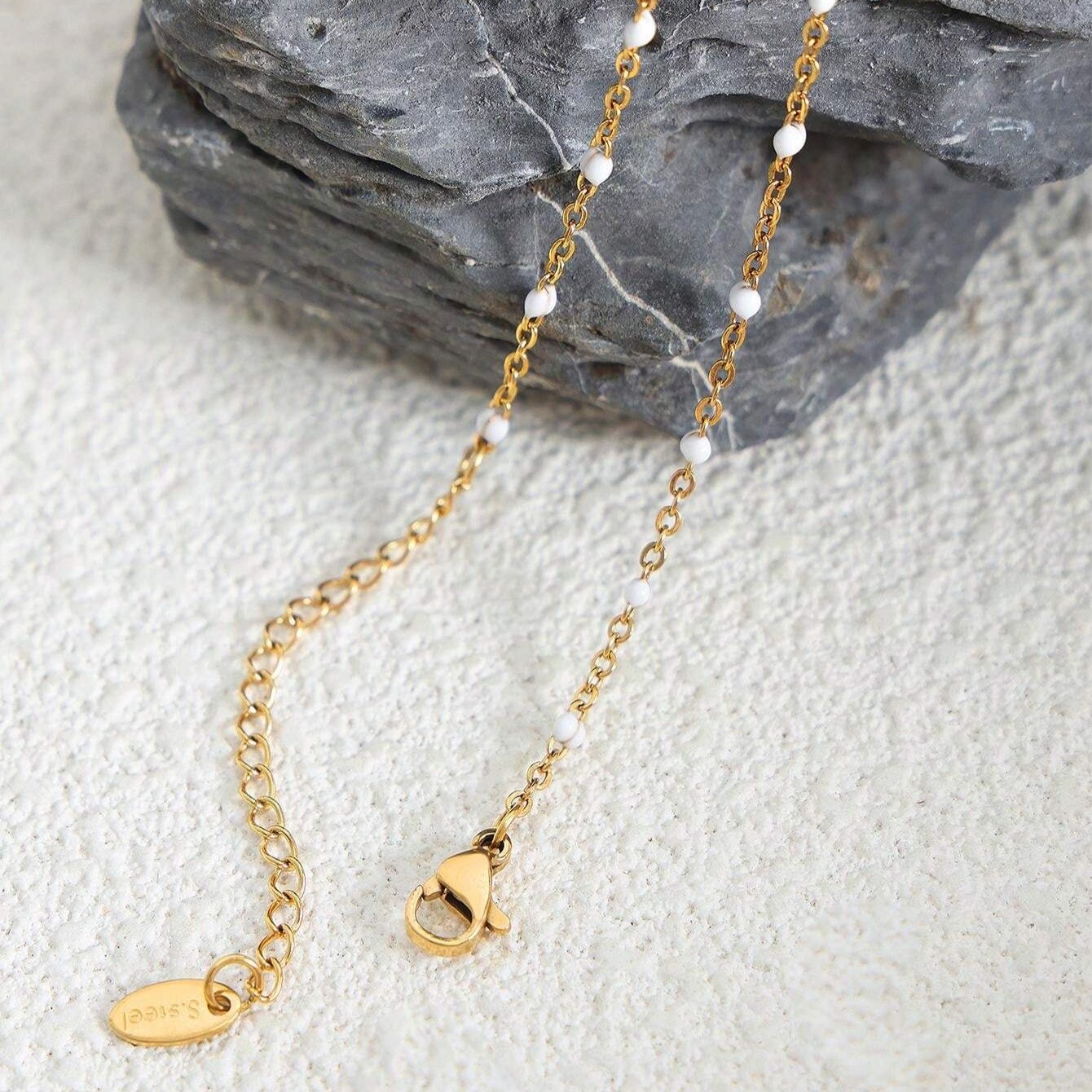 Women Demi fine Floral necklace stainless steel 