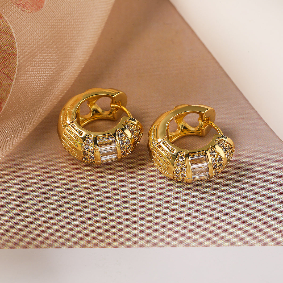 Women Earrings 18K Gold Plated Copper