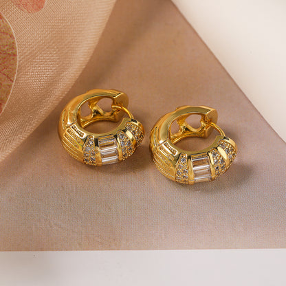 Women Earrings 18K Gold Plated Copper