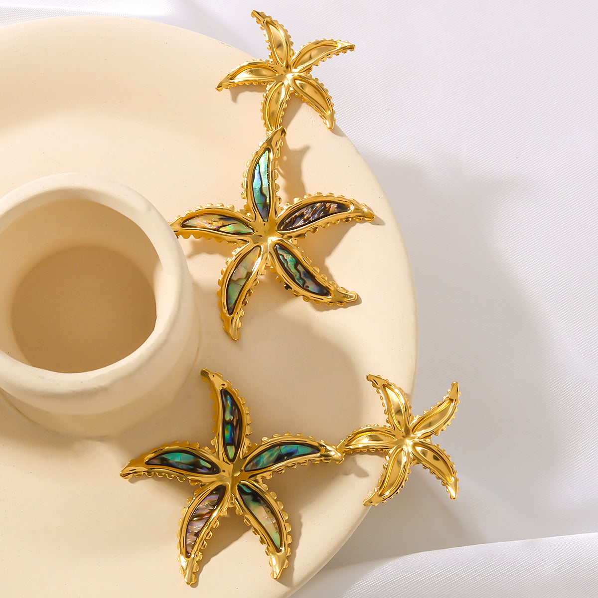 Women Starfish Gold 18K Gold Plated Earrings