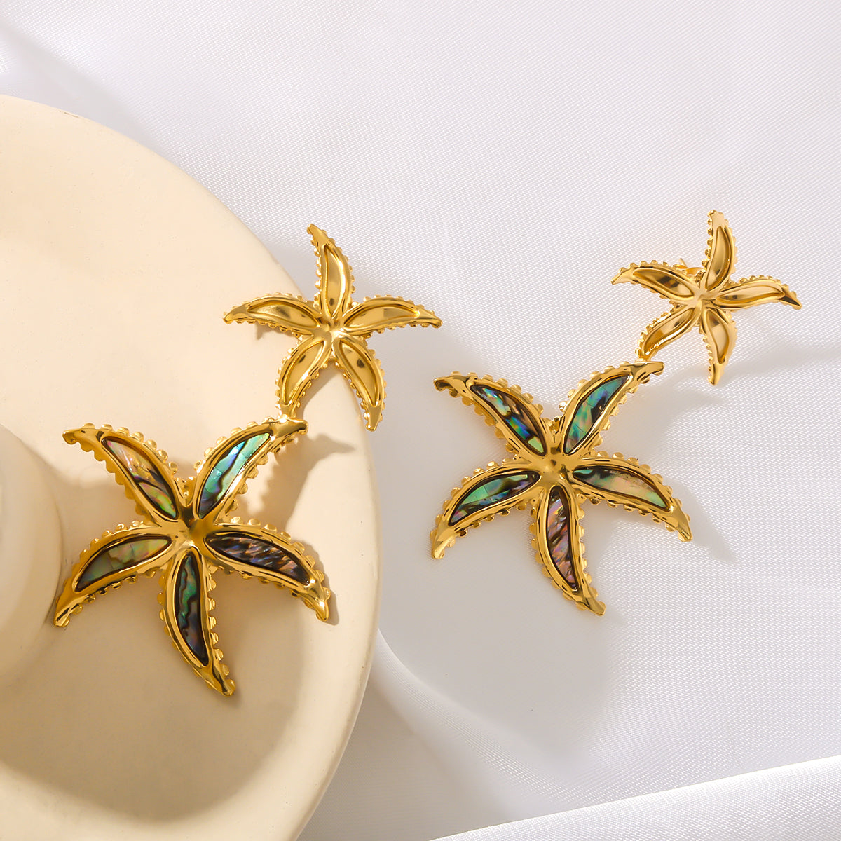 Women Starfish Gold Stainless Steel Earring