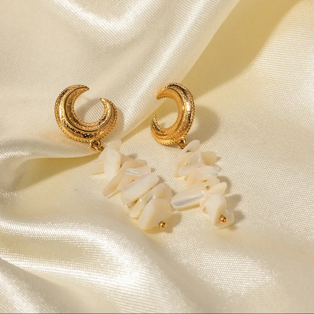 half moon earrings gold