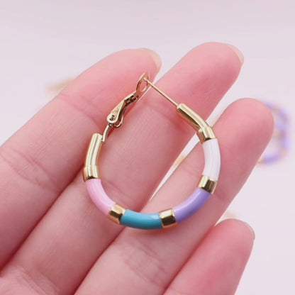 Chromatica Hoop Earrings - 18K Gold-Plated Stainless Steel